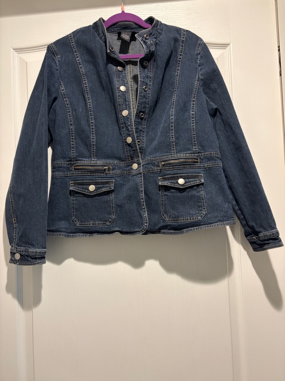 Style & Co. Dark Blue Denim Jean Jacket
